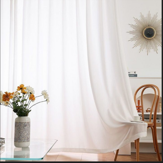 無地 断熱保温 UVカット レースカーテン 2倍ヒダ