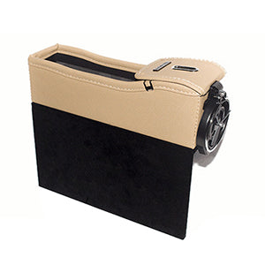 【本革車用収納ボックス】スマホやボトル、財布などきれいに収納可能 二点入り5980円