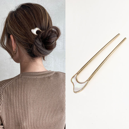 U字型ヘアピン メタルヘアフォーク ヴィンテージヘアスティック ゴールドヘアフォーク アップヘアクリップ ミニマリストU字型ヘアスティックアクセサリー 女性と女の子へのギフト