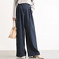ウエスト伸縮性のあるワイドレッグパンツ