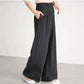 ウエスト伸縮性のあるワイドレッグパンツ
