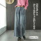 【デニムワイドパンツ】上質コットンデニム、美シルエットで可愛らしさを演出。